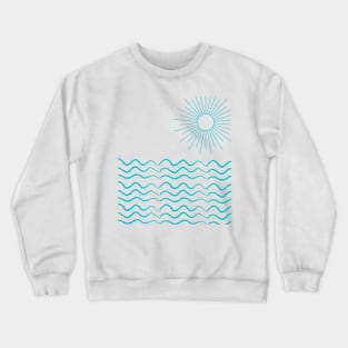 At the beach by lines Yellow Crewneck Sweatshirt